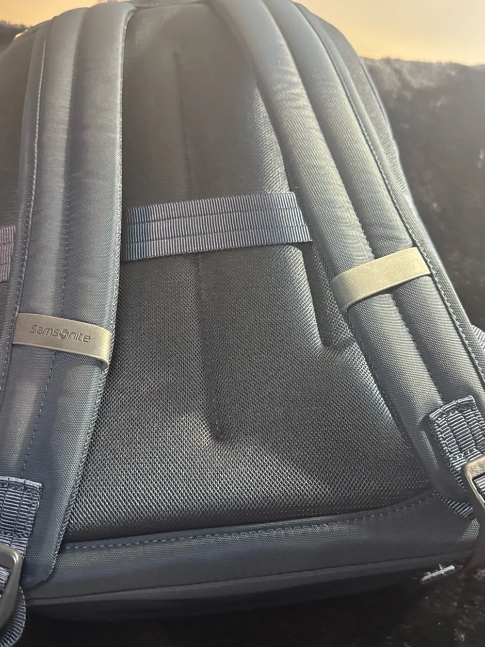 Samsonite Black Men's Backpack with Silver Logo Accent